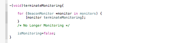 ibeacon-terminatemonitoring